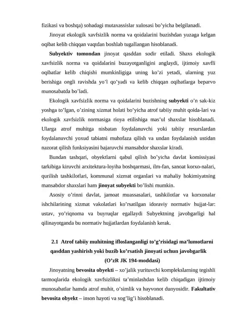 Ekologiya sohasidagi jinoyatlar 3