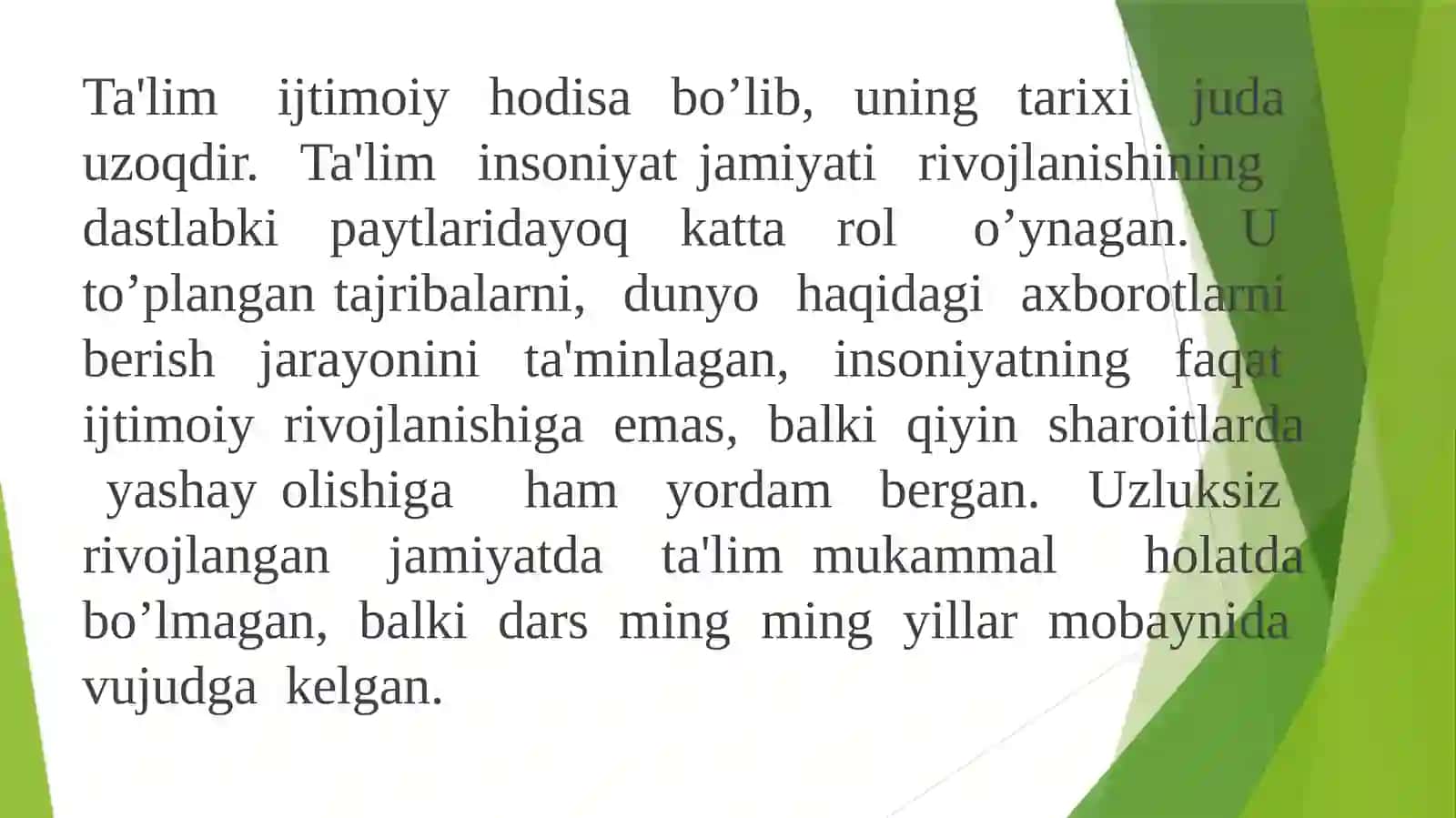 Ta’limni tashkil etish shakllari va shakllari 3