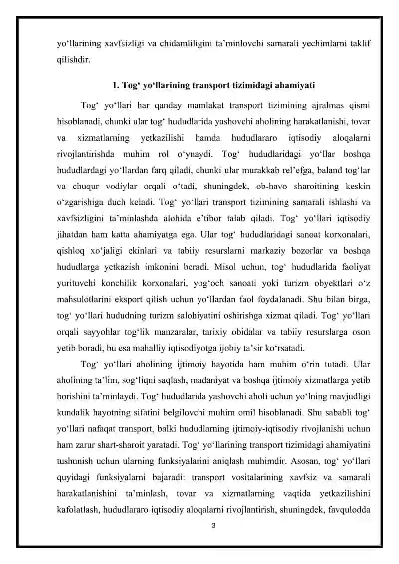 Tog' yo'llarining ko'ndalang va bo' ylama kesimlari 3