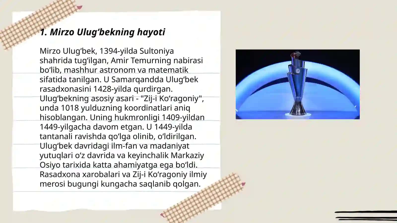 Mirza Ulugʻbek mamleketlik gayratker ham ulli alim 3