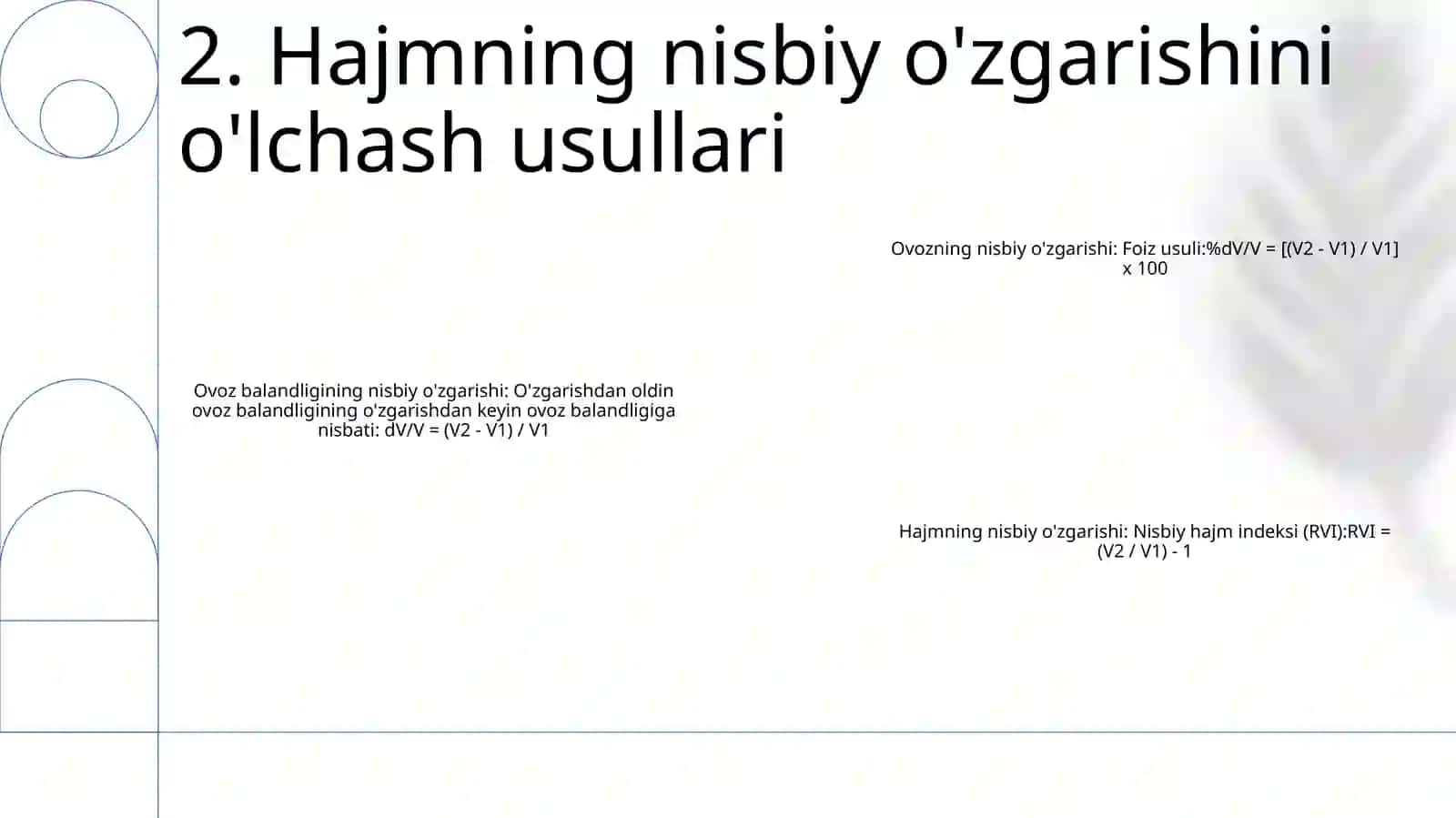Xajmning Nisbiy O'Zgarishi 3