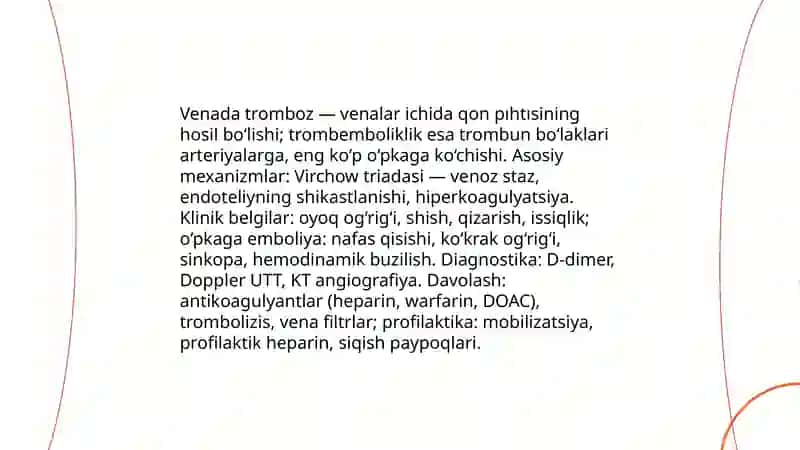 Vena va limfa tomirlari patologiyasi 3