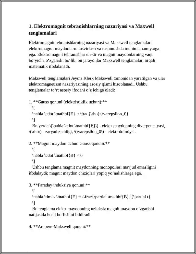 Elektromagnit tebranishlar va to‘lqinlar 3