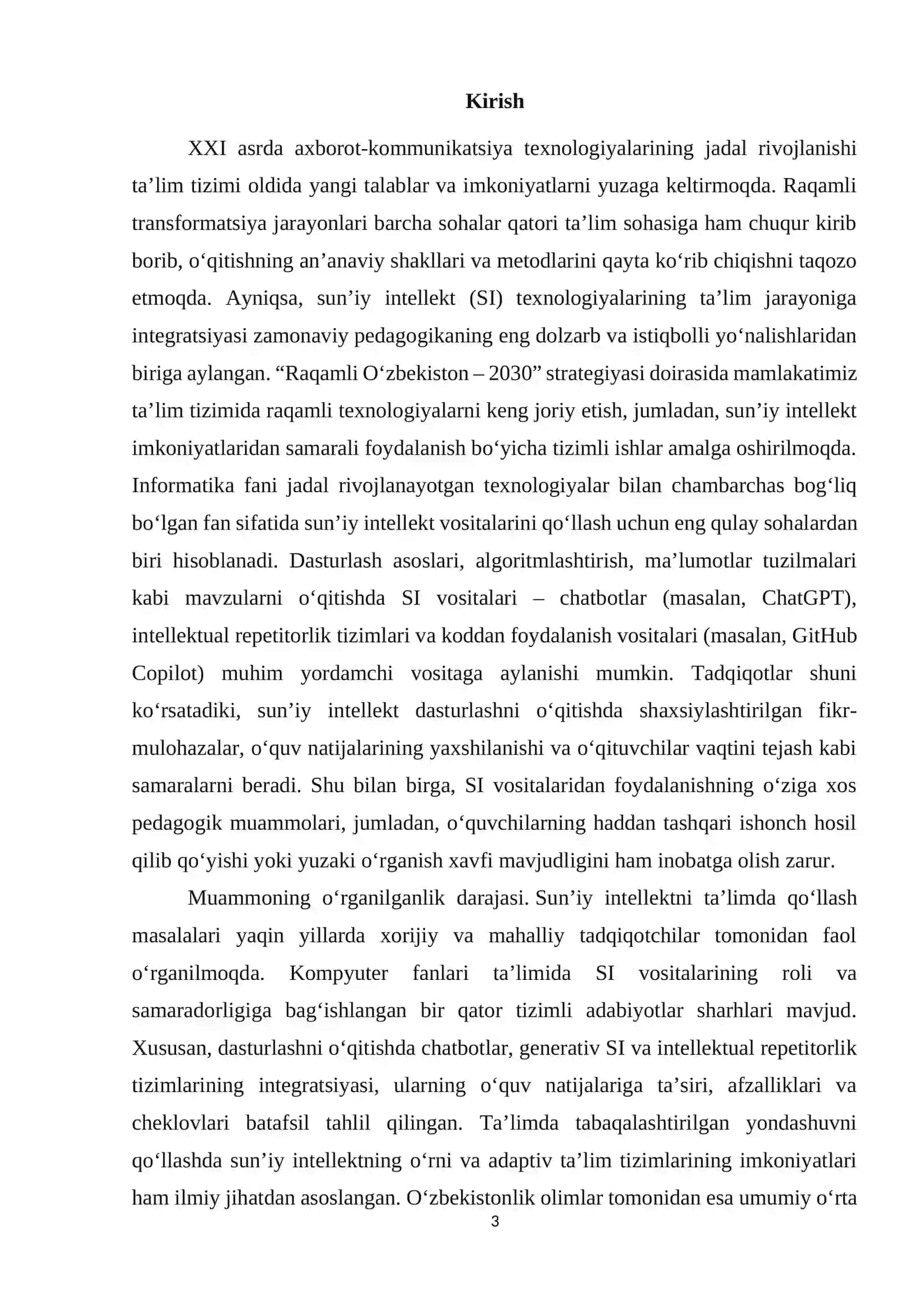 Sun'iy intellekt vositalaridan Informatika fanini oʻqitishda foydalanish metodikasi. 3