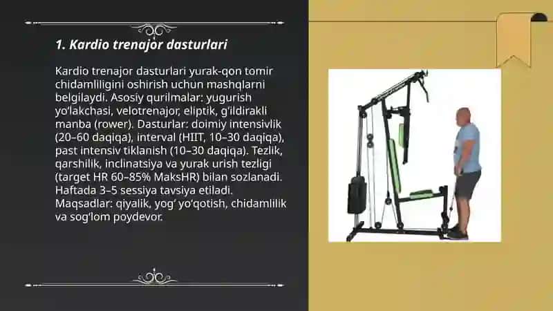 Kardio trenajor dasturlari 3