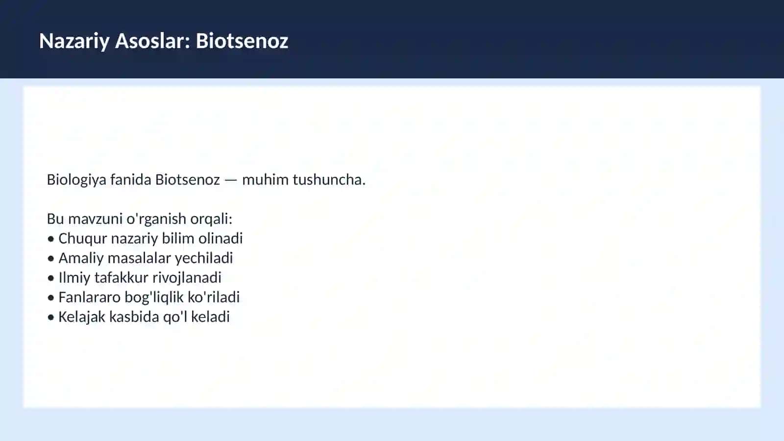 Biologiya fanida Biotsenoz 3