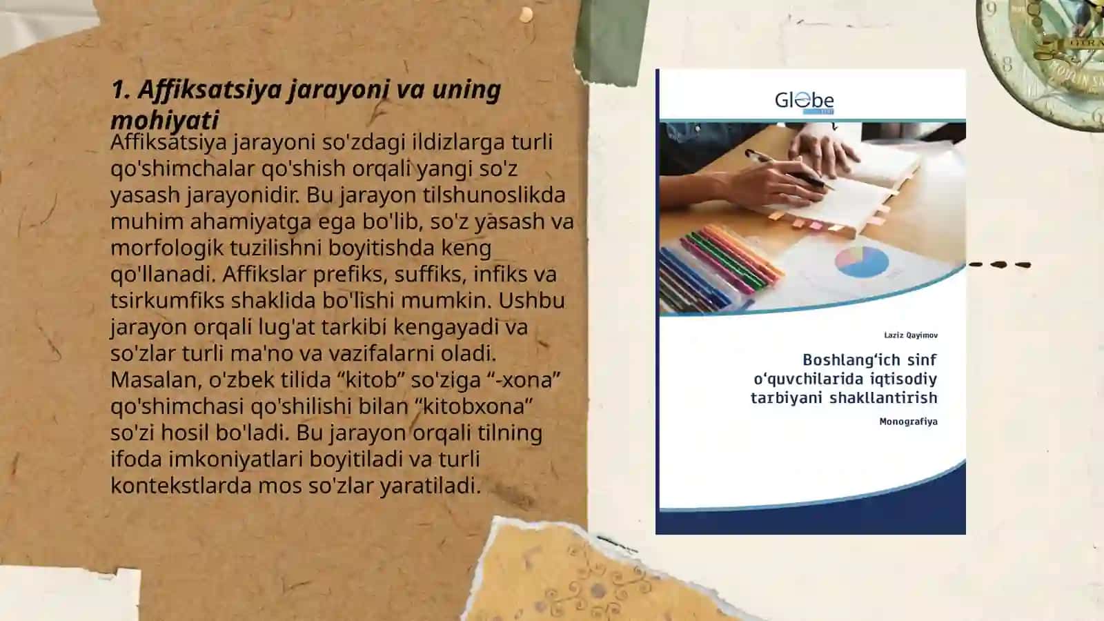 Terminlarning morfologik ( affiksatsiya ) usulda yaslishi 3