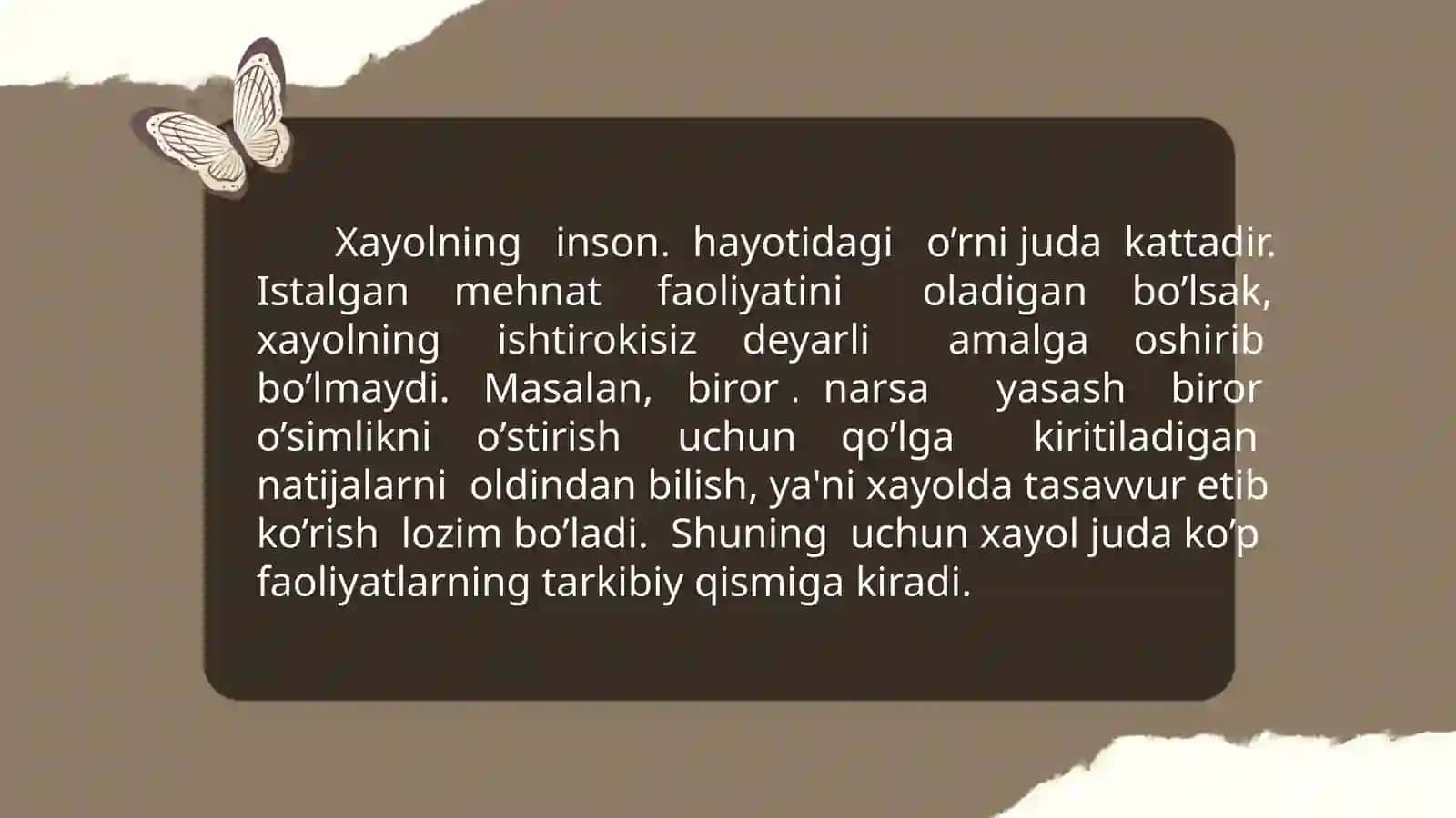 #Xayol haqida tushuncha. Xayol jarayonlari 3