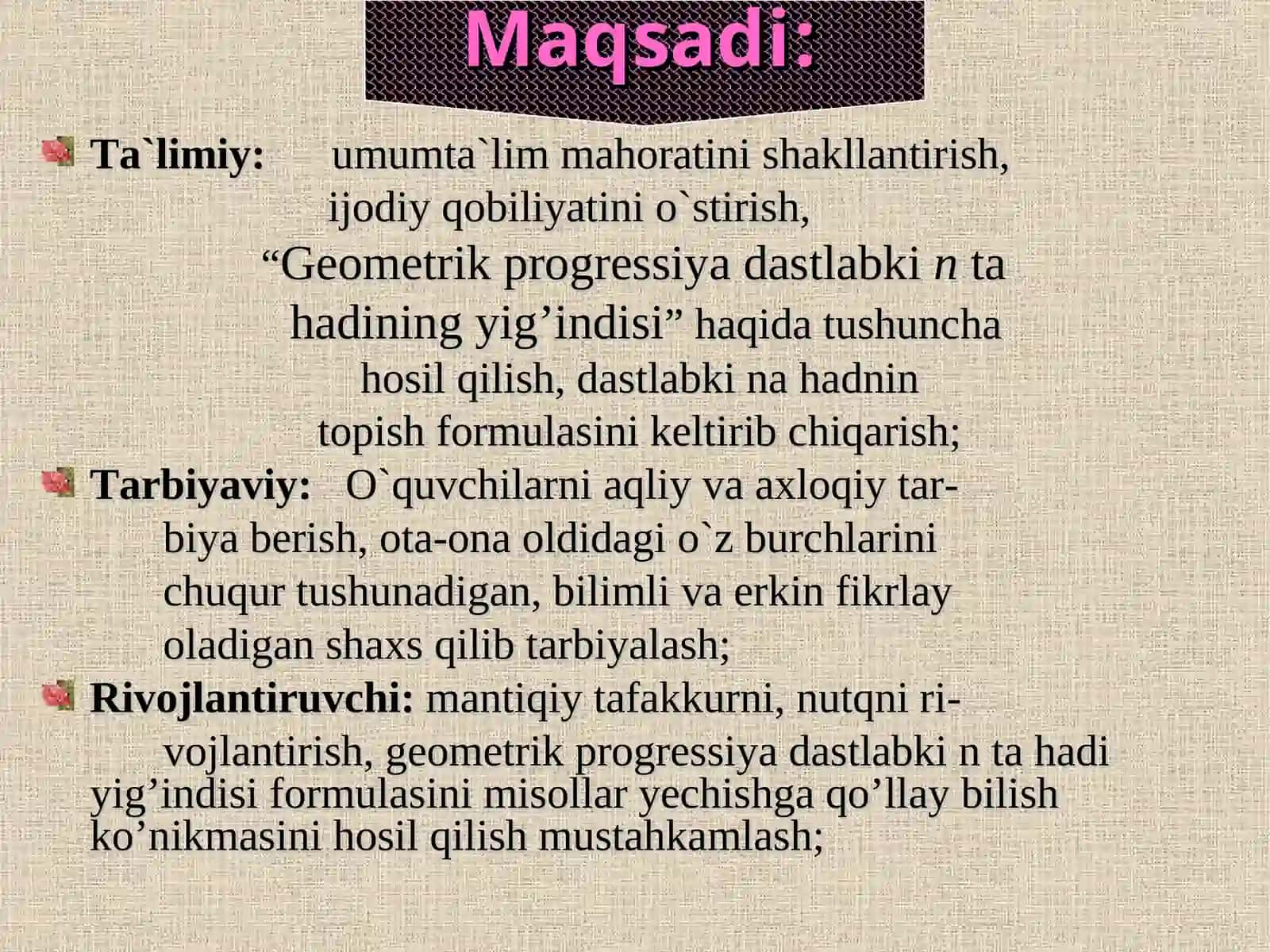 Geometrik progressiya dastlabki n-ta hadining yig'indisi 3