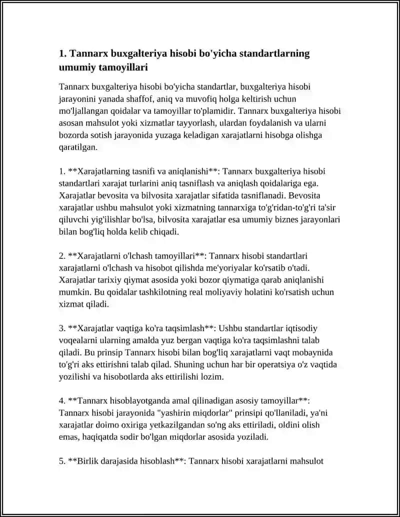 TANNARX BUXGALTERIYA HISOBI BO’YICHA STANDARTLAR 3