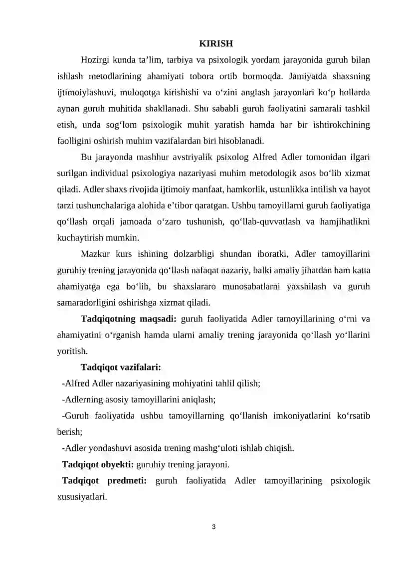 GURUH FAOLIYATIDA ADLER TAMOYILLARINI QO'LLASH 3