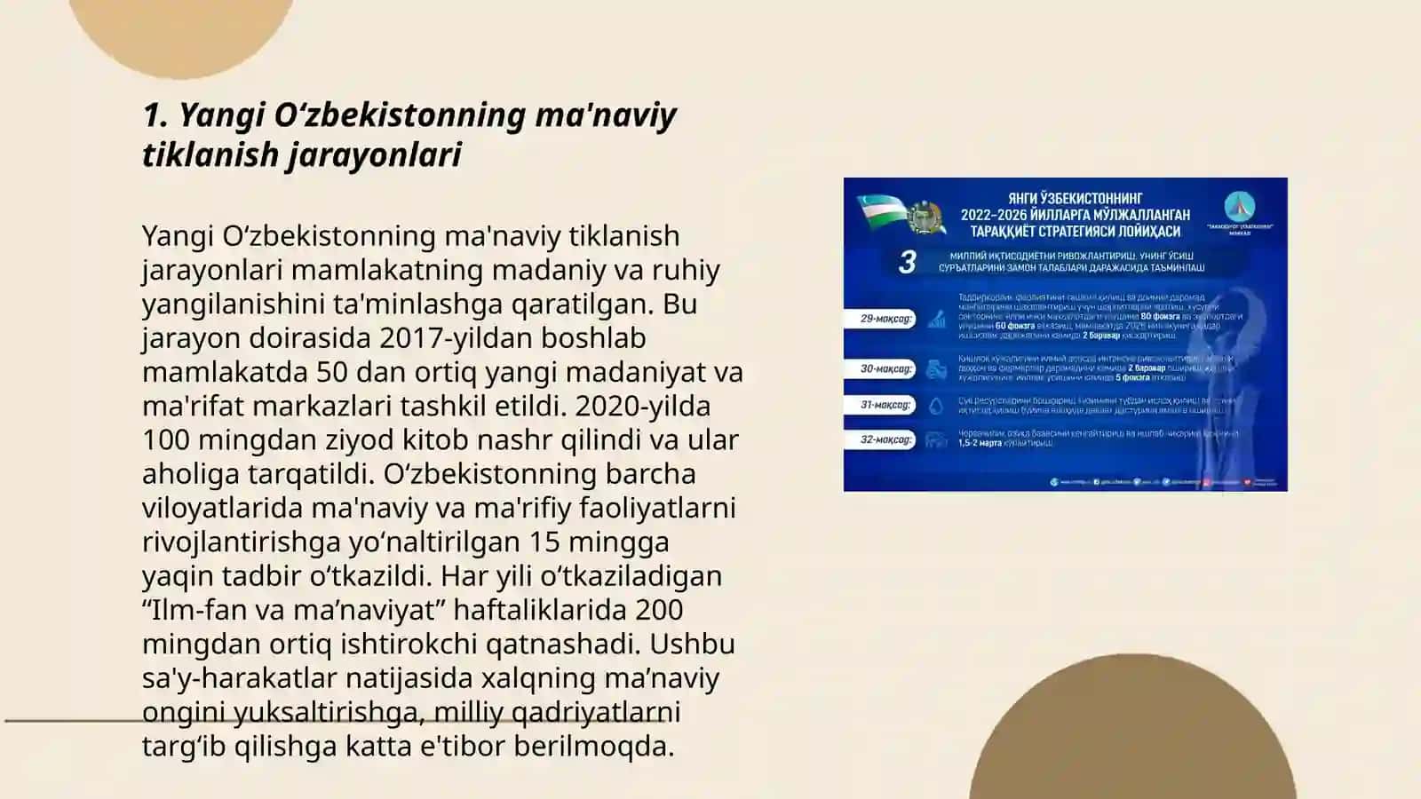 Yangi Oʻzbekistonda amalga oshirilayorgan ma'naviy oʻzgarishlar 3