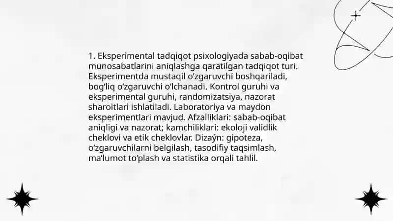 Psixologik tadqiqotlar olib borish shakllari 3