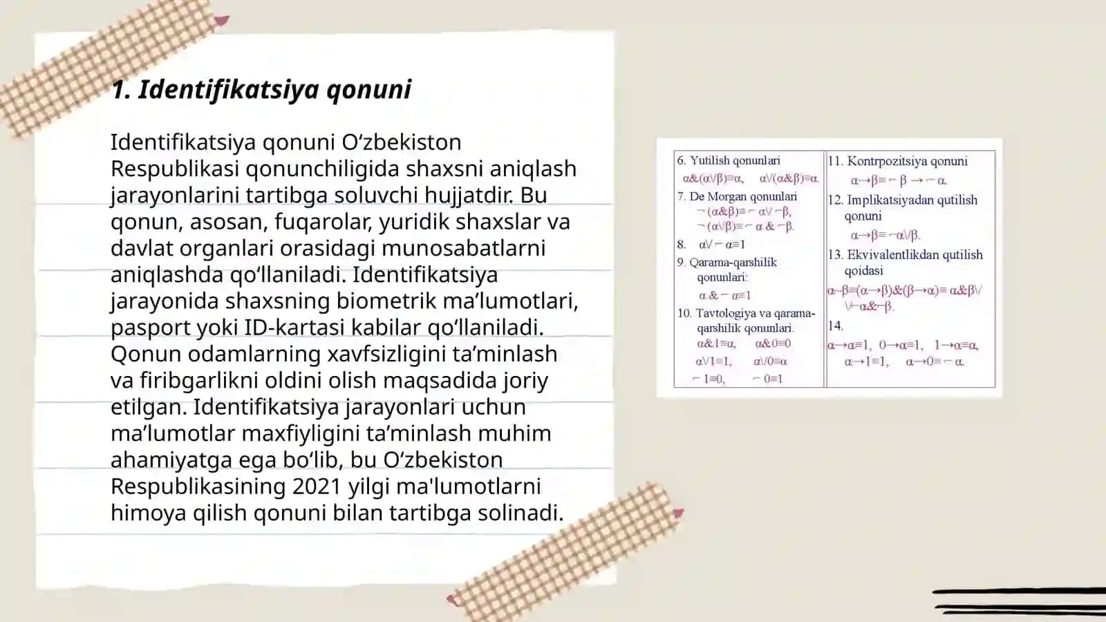 Identifikatsiya qonuni 3