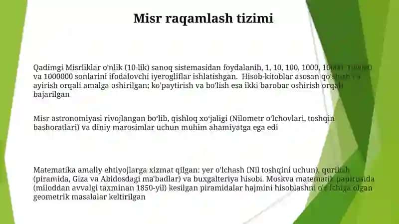 Qadimgi Misrda matematik va astronomik tushunchalar 3