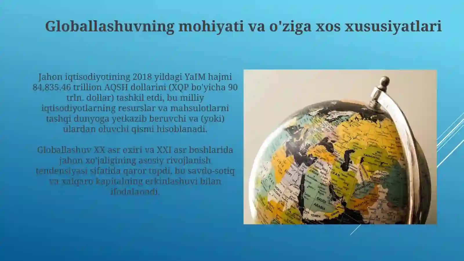 Iqtisodiy jarayonlarning globallashuvi 3