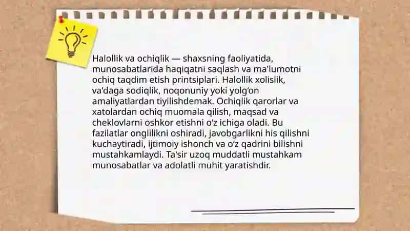 Halollik va ochiqlik 3