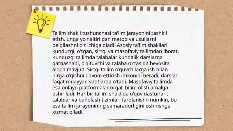 Ta’lim shakli va uni tashkil etish tushunchasi 3