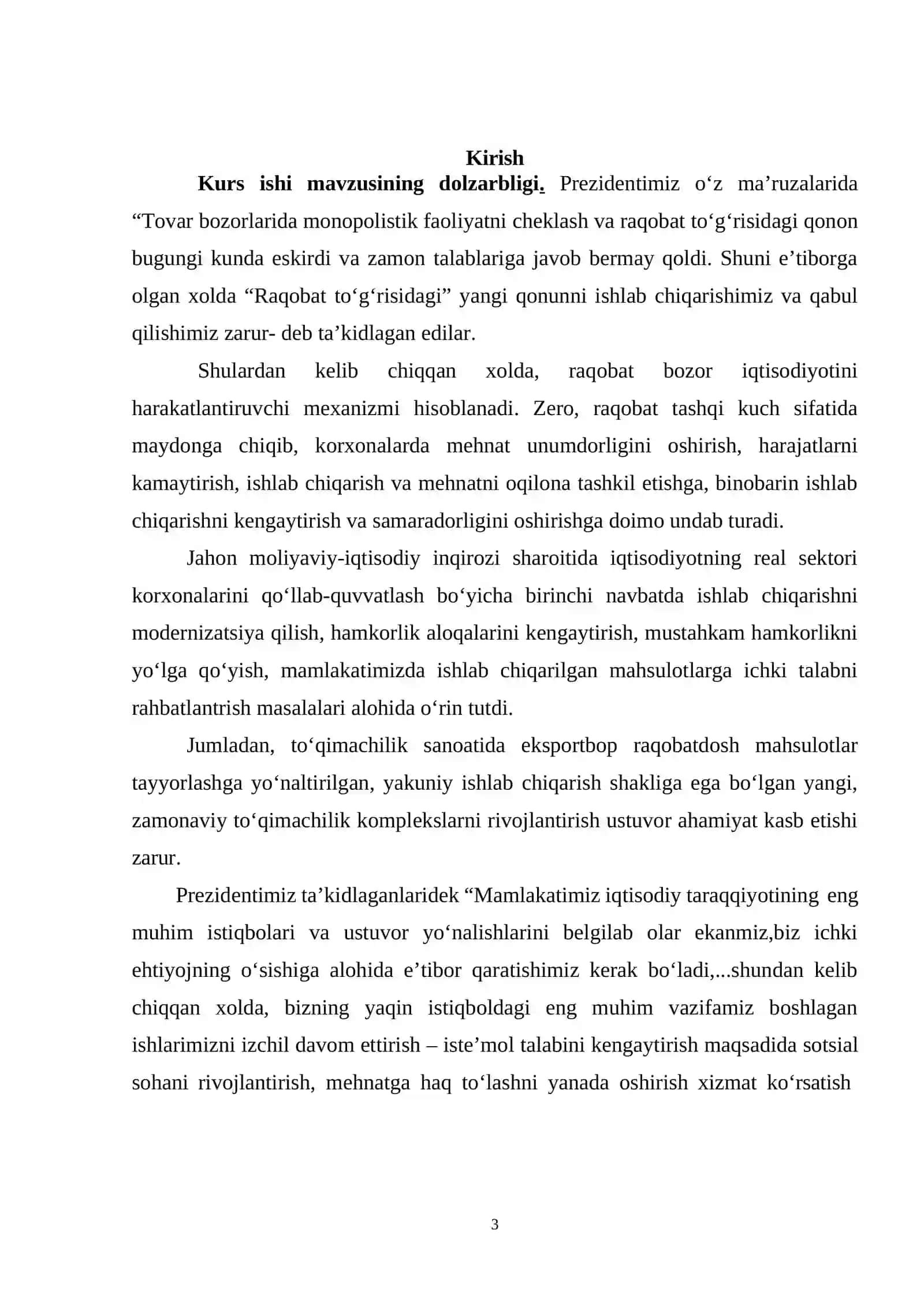 Raqobat Baholash erkin bozor 3