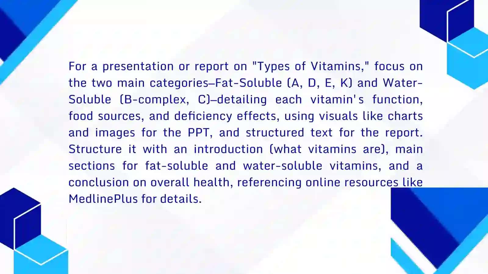 Types of Vitamins Presentation and Report 3