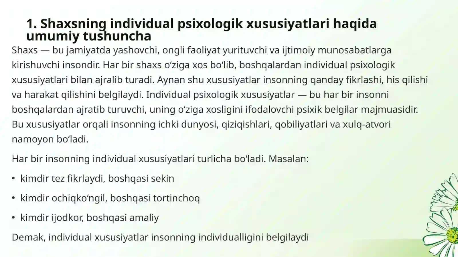 Shaxsning individual psixologik xususiyatlari 3