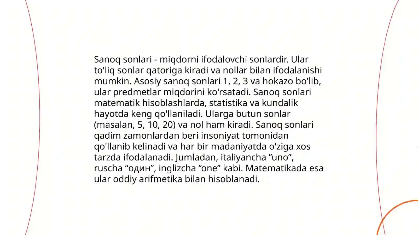 Sanoq sonlari 3