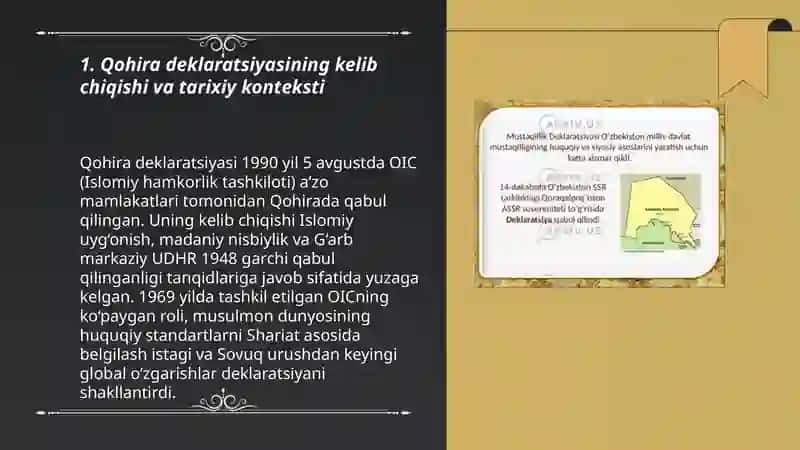 Qohira deklaratsiyasi tarixi va mazmuni 3