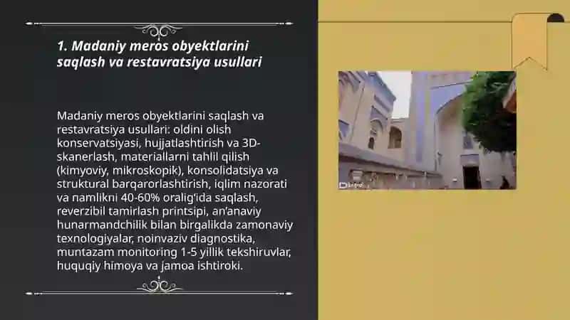 Madaniy meros obyektlari va turizm 3