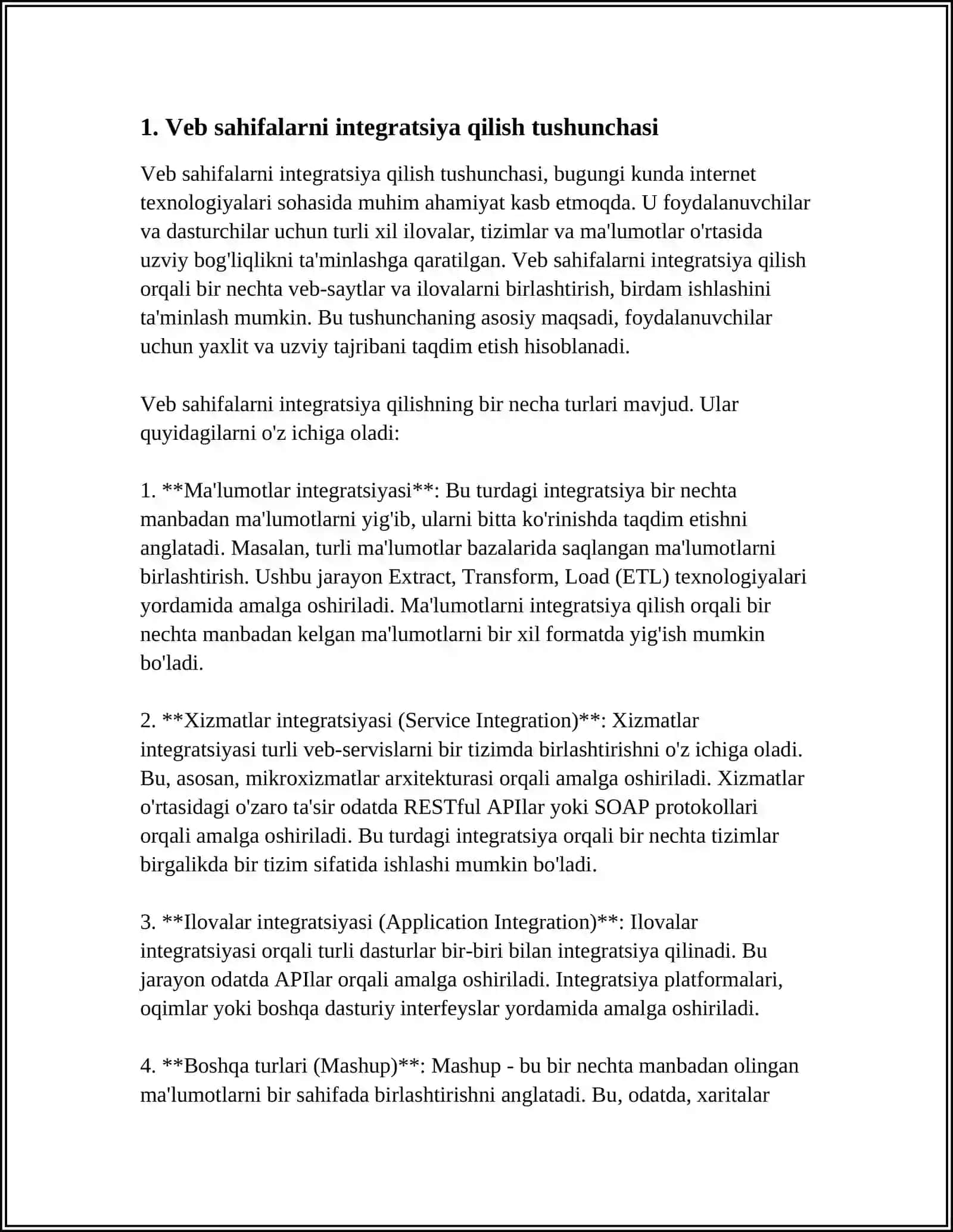 BIR NECHA WEB SAHIFALARINI INTEGRATSIYASINI TA'MINLASH MA'LUMOTLARINING YANGILAB BORISH MEXANIZMI 3