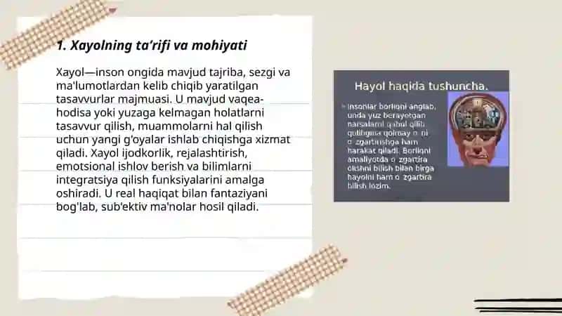 Xayol haqida umumiy maʼlumotlar 3