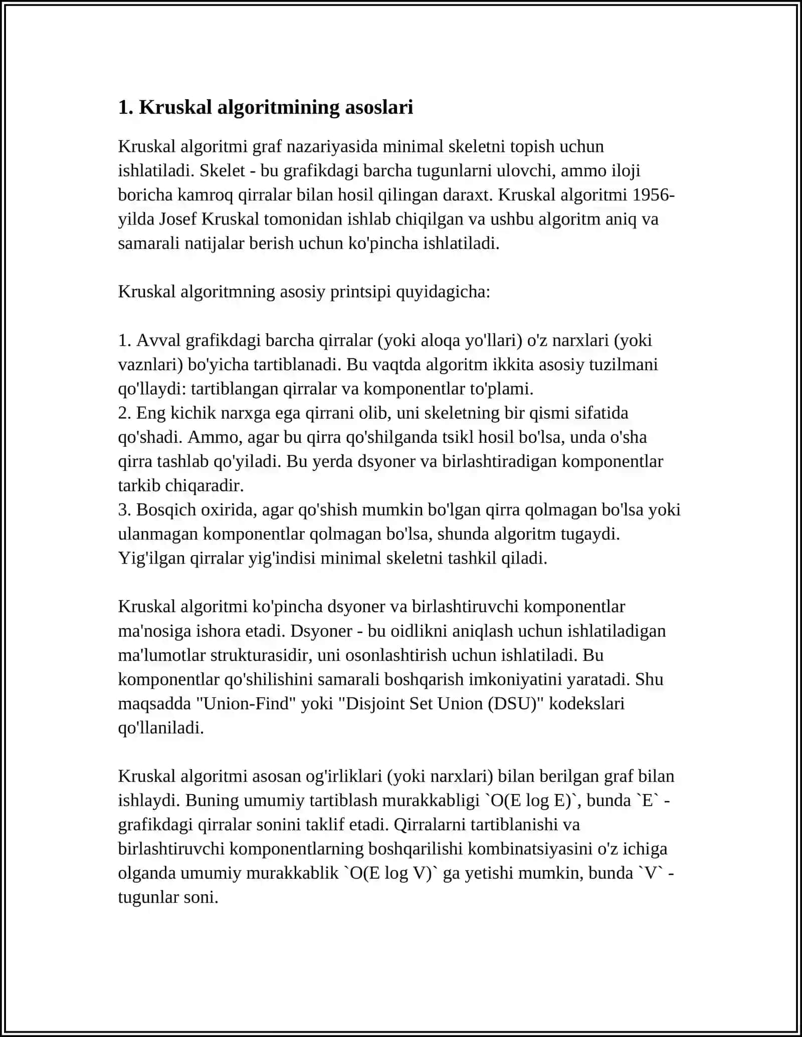 KRUSKAL ALGORITMI 3