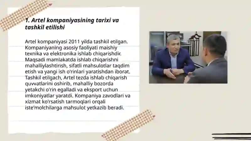 Artel kompaniyasining mahsulotlari 3