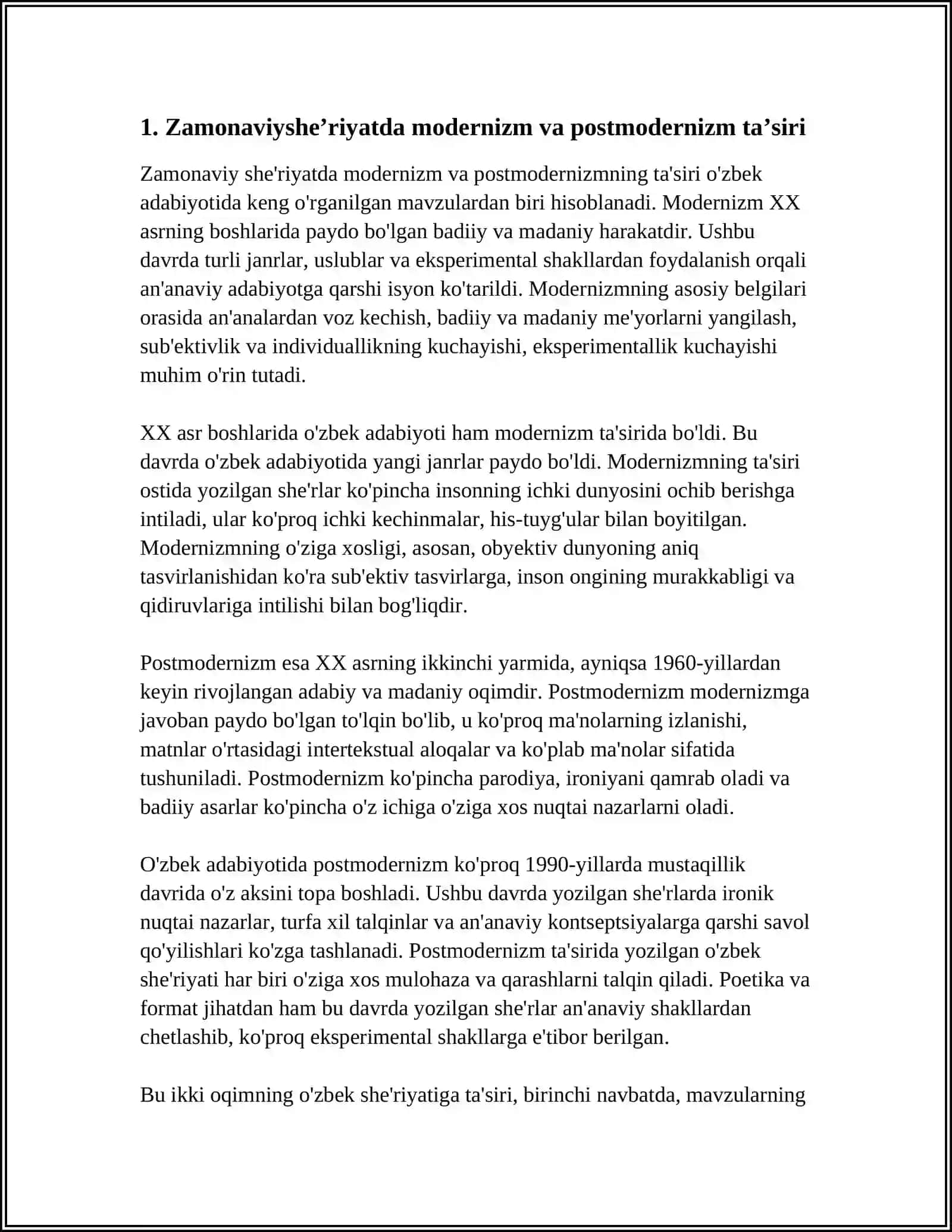 ZAMONAVIY O`ZBEK SHE’RIYATIDAGI POETIK YANGILANISHLAR 3