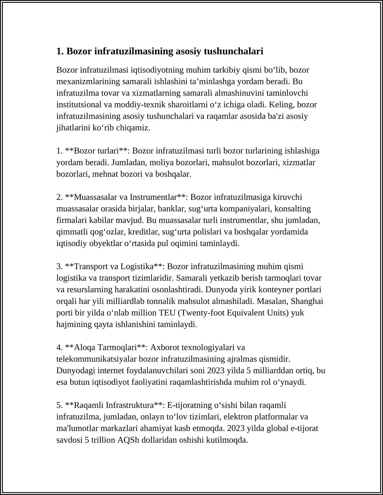 BOZOR INFRATUZILMASI VA UNING UNSURLARI 3