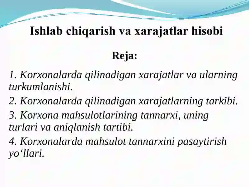 Ishlab chiqarish xarajatlari 3