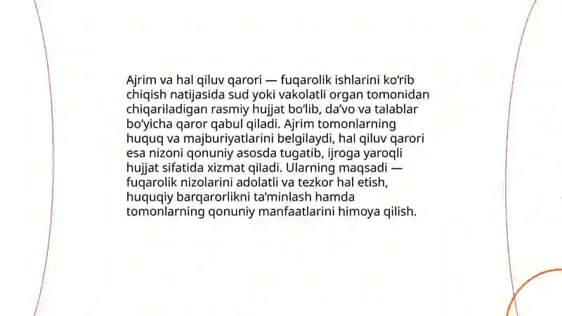 Ajrim va hal qiluv qarori 3