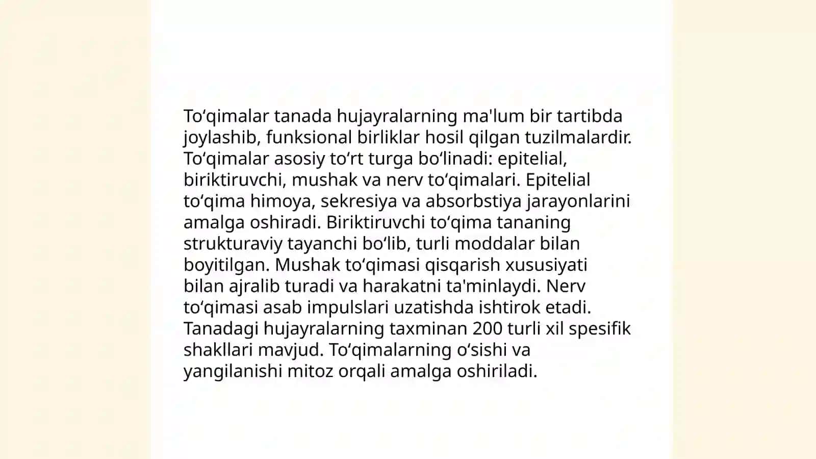 Toʻqimalar morfologiyasi 3