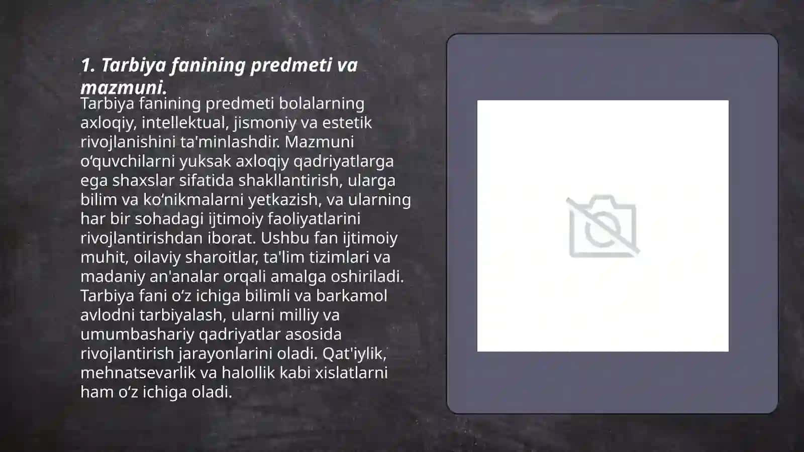 Tarbiya fanini o‘qitishda ma'naviy-axloqiy tarbiyaga doir vaziyatli topshiriqlarni yaratish metodikasi 3