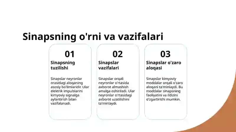 Sinapslarning turli moddalargasezilarligi 3