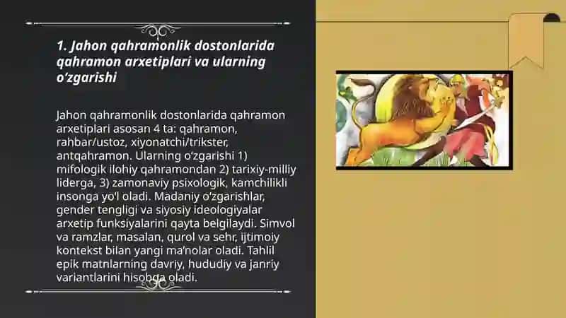Jahon qahramonlik dostonlari tahlili 3