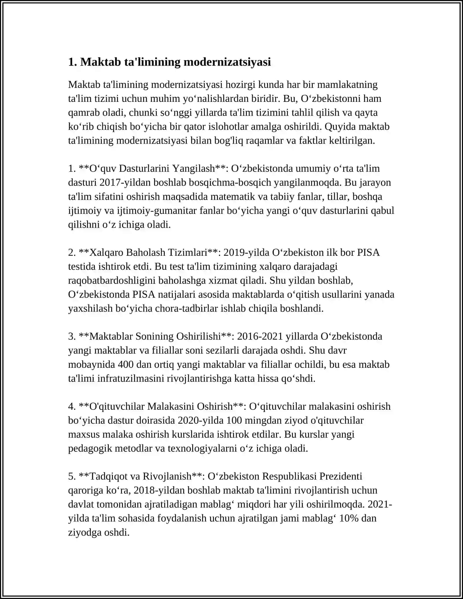 Maktab ta'limining modernizatsiyasi 3