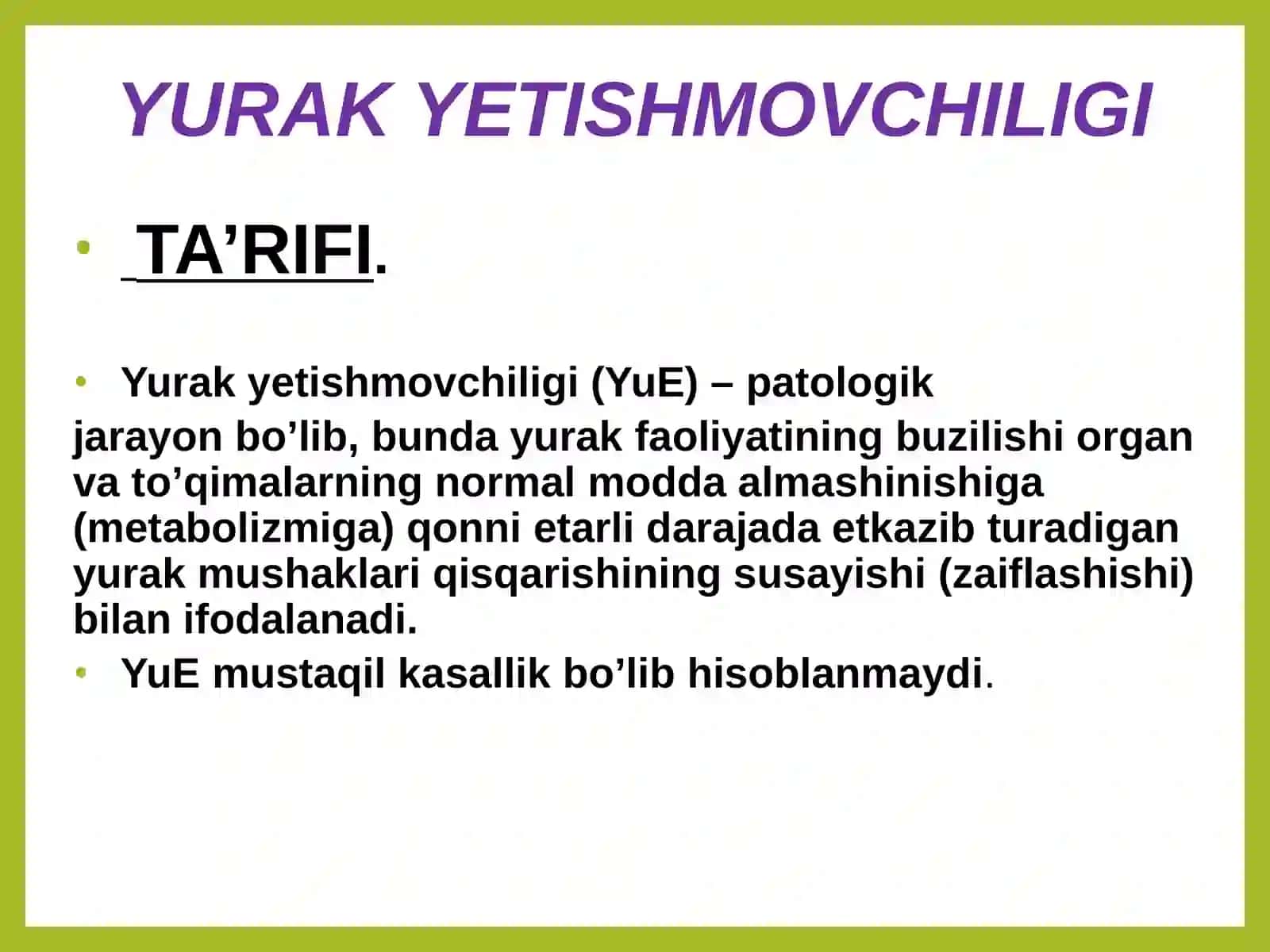 Yurak yetishmovchiligi 3
