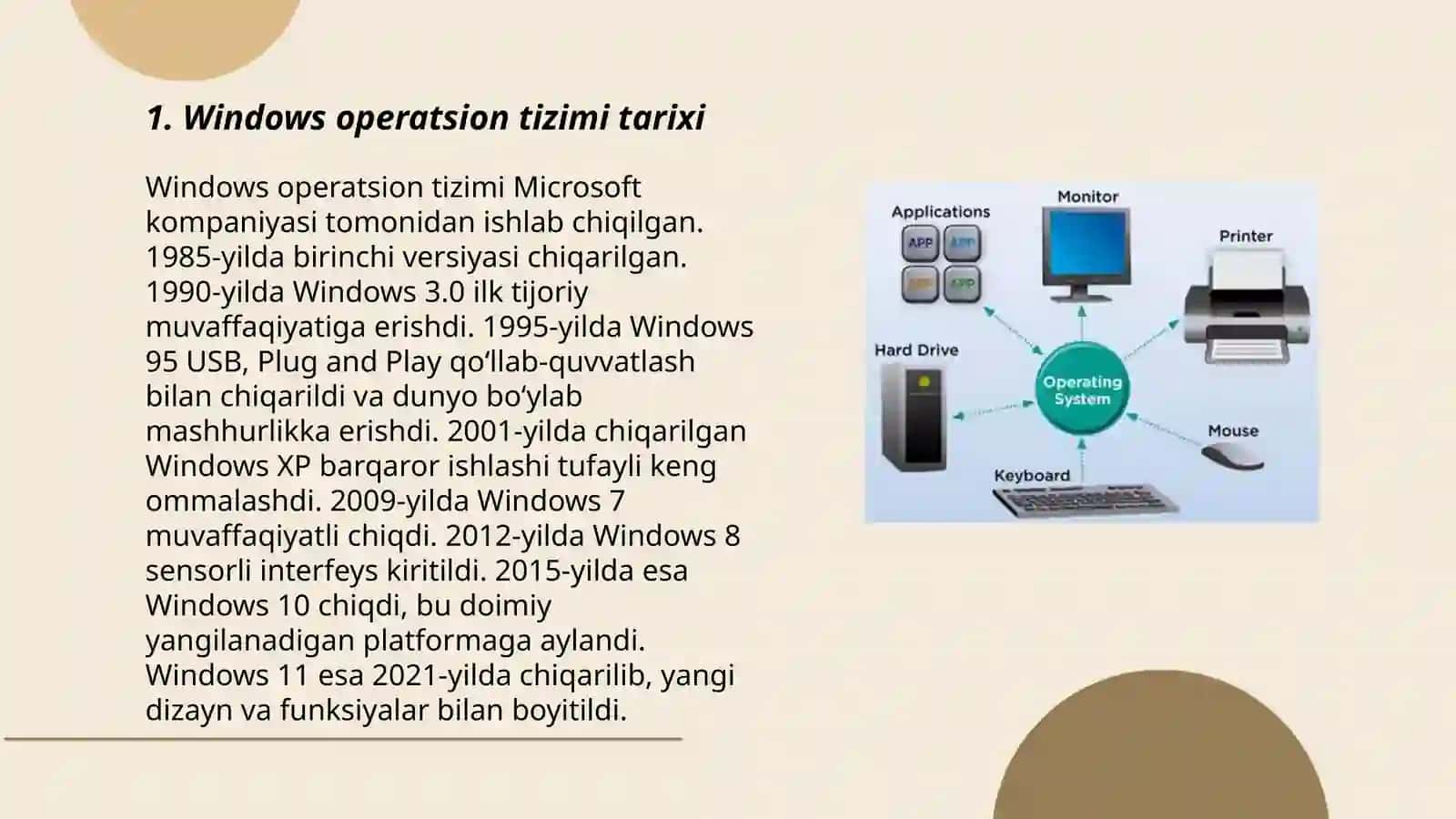 Windows operatsion tizimlari va ularning turlari 3