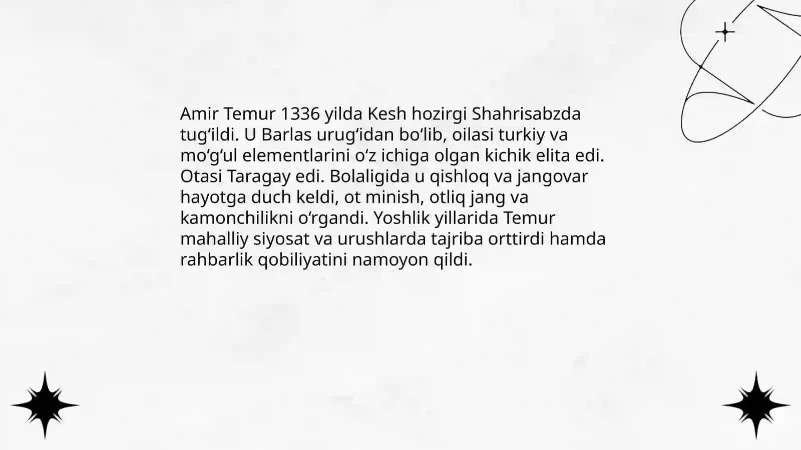 Amir Temur hayoti va ijodi va uning pedagogik fikrlari 3
