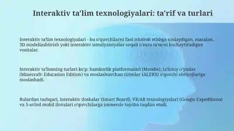 Talimda interfaol metodlarni qoʻllash texnalogiyalari 3