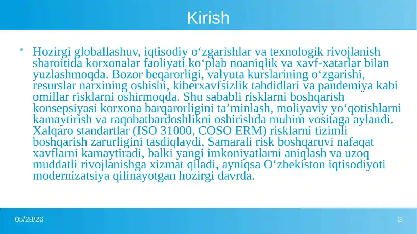 Risklarni Boshqarish Konsepsiyasi 3
