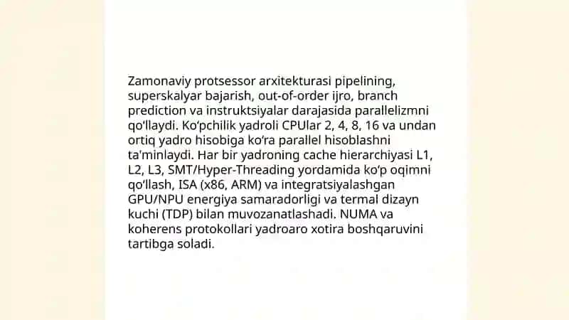 Zamonaviy shaxsiy komputer texnologiyalari 3