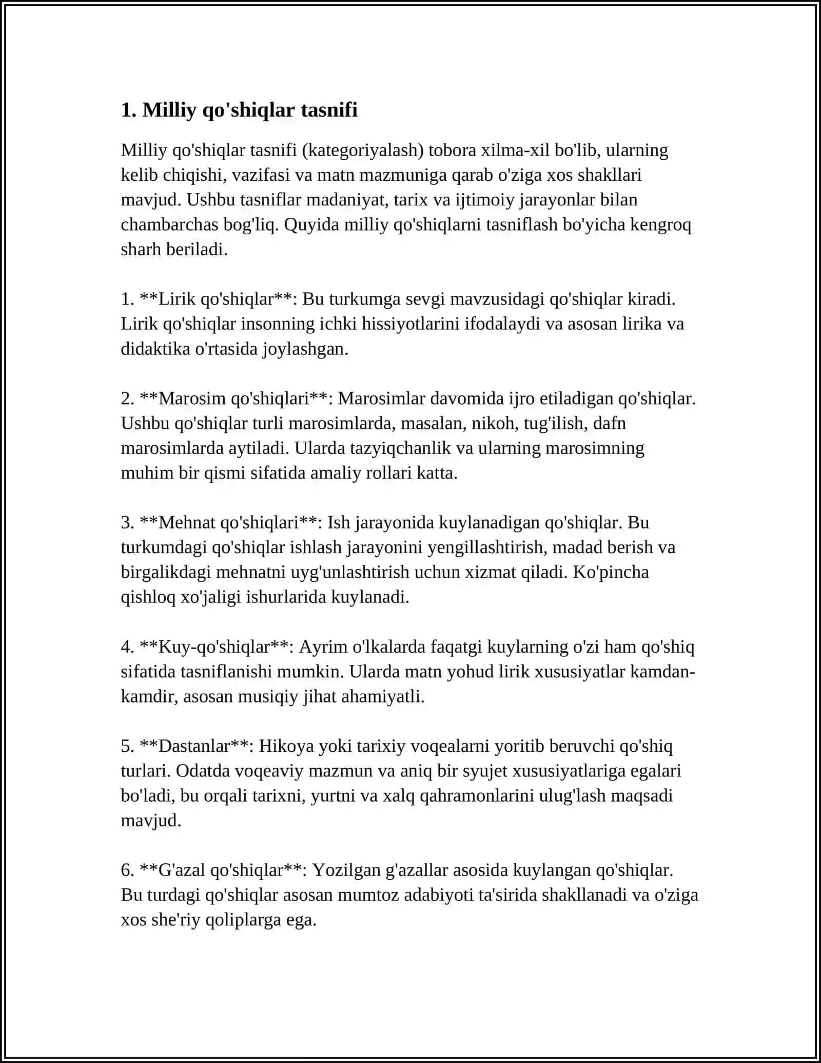 ÔZBEK XALQ QÔSHIQLARINING TASNIFI MASALALARI 3