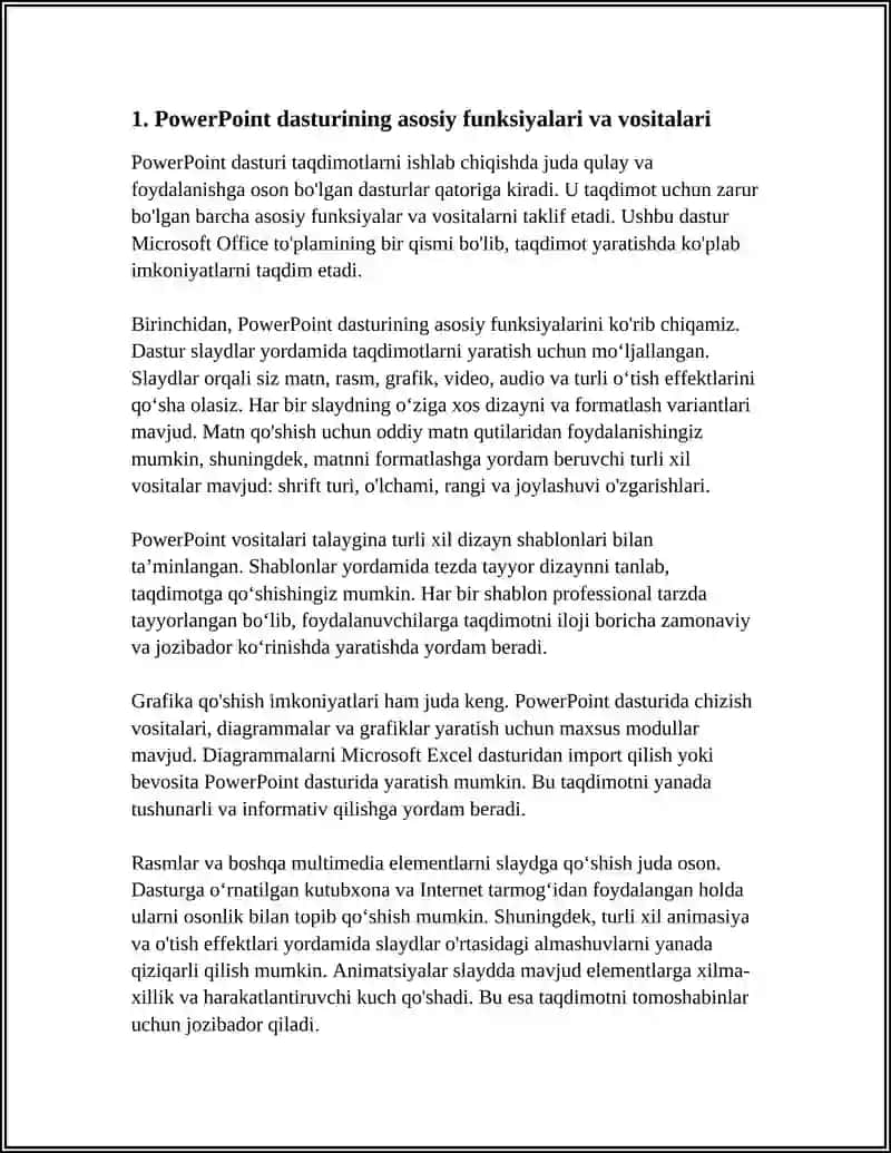 PowerPoint dasturining asosiy funksiyalari va vositalari 3