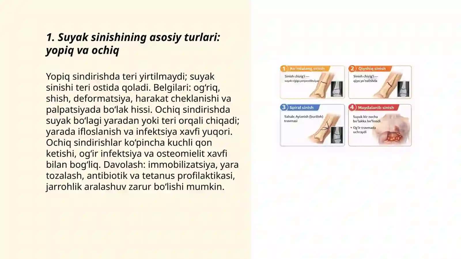 Suyaklarni sinish tur lari va Qon ketish turlari 3